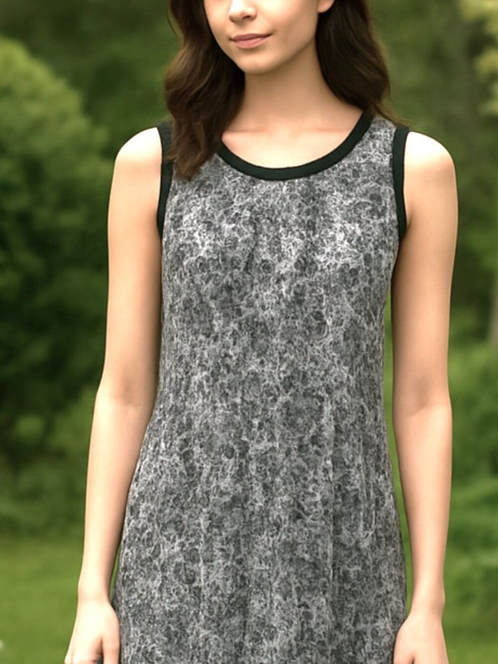 Drapers & Damons Dress size 1X Black & White Floral Sleeveless Womens